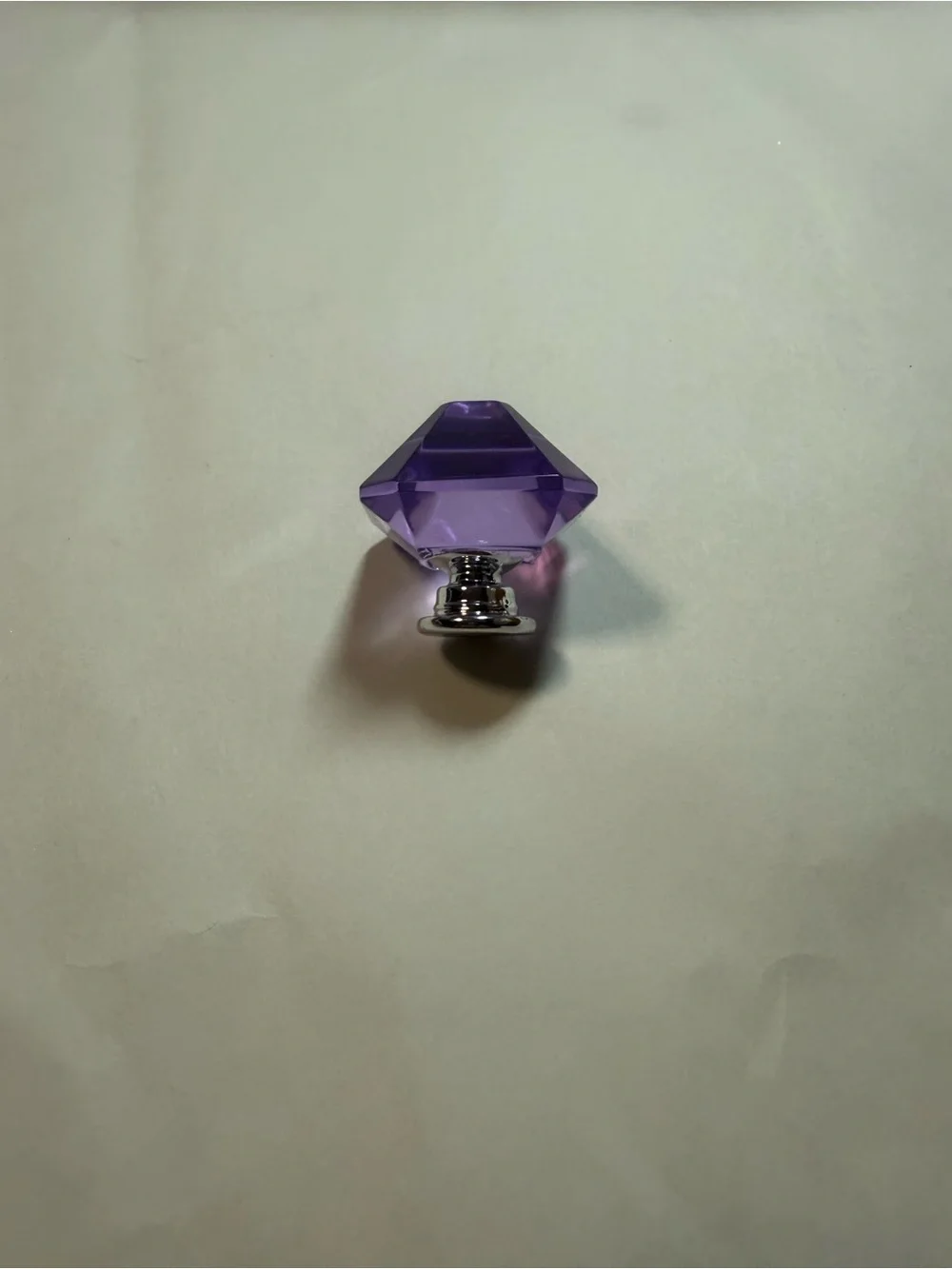 Lavender Crystal-like Resin Cabinet Knob with Silver Base - (Pk of 3)